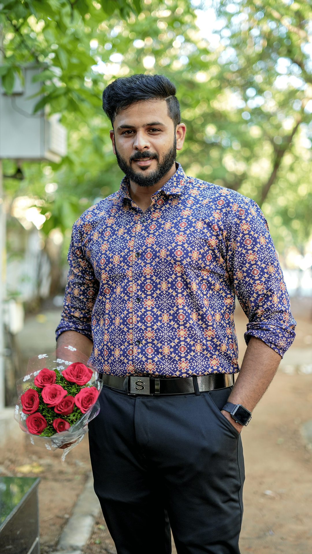 Neelva - Blue Ajrakh Cotton Shirt