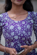 Morning Glory - Purple cotton short top