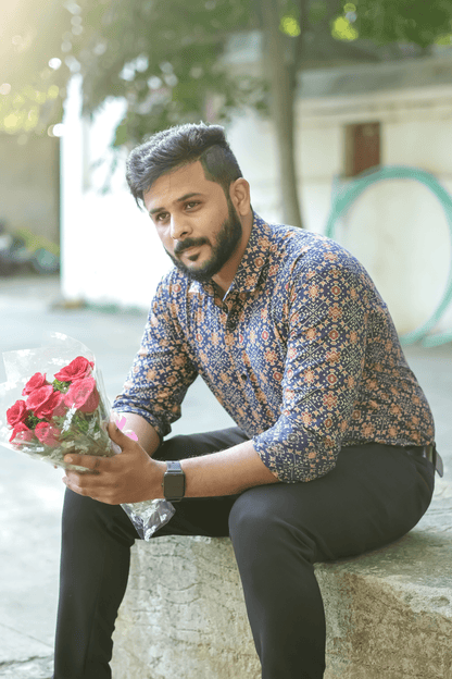 Neelva - Blue Ajrakh Cotton Shirt