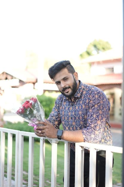 Neelva - Blue Ajrakh Cotton Shirt