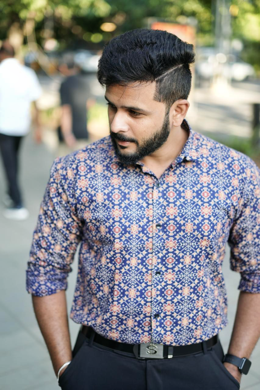 Neelva - Blue Ajrakh Cotton Shirt